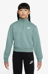 Nike Kids' Sportswear Club Fleece Quarter Zip Pullover In Green