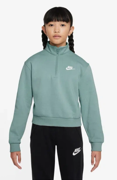 Nike Kids' Sportswear Club Fleece Quarter Zip Pullover In Green