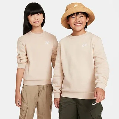 Nike Kids' Sportswear Club Fleece Sweatshirt In Beige
