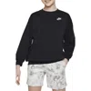 Nike Club Big Kid Girls Crew Neck Fleece Long Sleeve Sweatshirt In Black