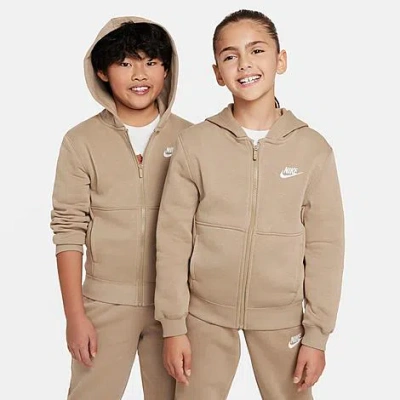 Nike Kids' Sportswear Club Fleece Tracksuit In Khaki/white
