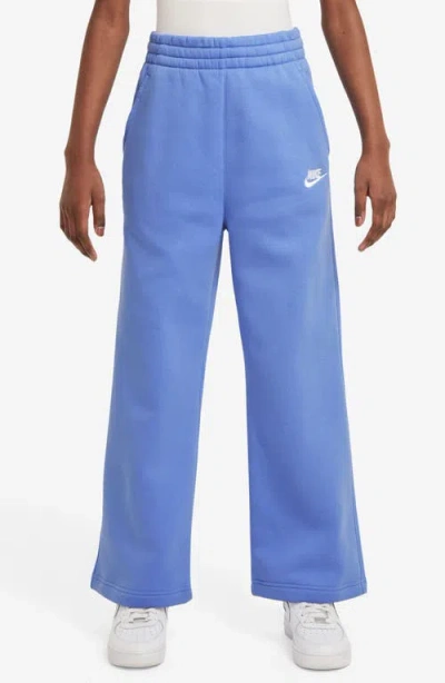Nike Kids' Sportswear Club Fleece Wide Leg Sweatpants In Blue