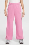 Nike Kids' Women's  Sportswear Club Fleece Girls' Wide-leg Pants In Magic Flamingo/white