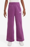 Nike Kids' Sportswear Club Fleece Wide Leg Sweatpants In Purple