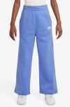 Nike Women's  Sportswear Club Fleece Girls' Wide-leg Pants In Royal Pulse/white
