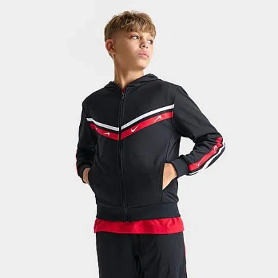 Nike Kids' Sportswear Club Full-zip Knit Hoodie In Black/white/red