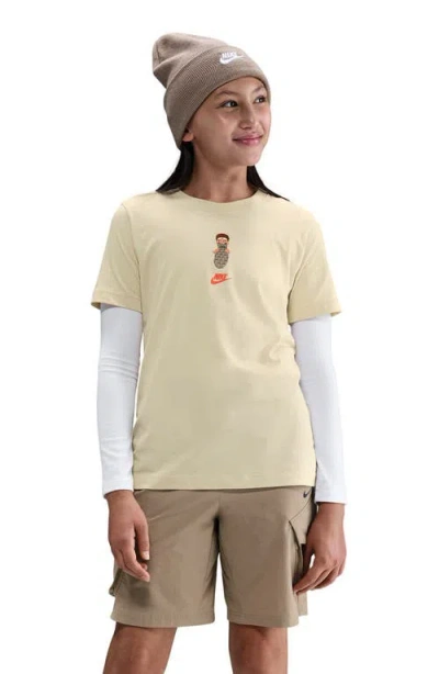 Nike Kids' Sportswear Club Graphic T-shirt In Brown