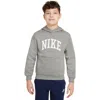 Nike Logo-embroidered Hoodie In Gray