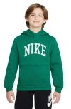 Nike Kids' Sportswear Club Logo Hoodie In Malachite/ White