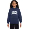Nike Kids' Sportswear Club Logo Hoodie In Midnight Navy/white