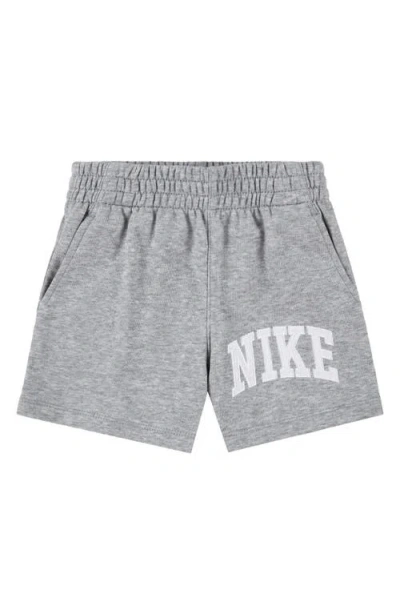 Nike Kids' Sportswear Club French Terry Shorts In Grey Heather/base Grey/white