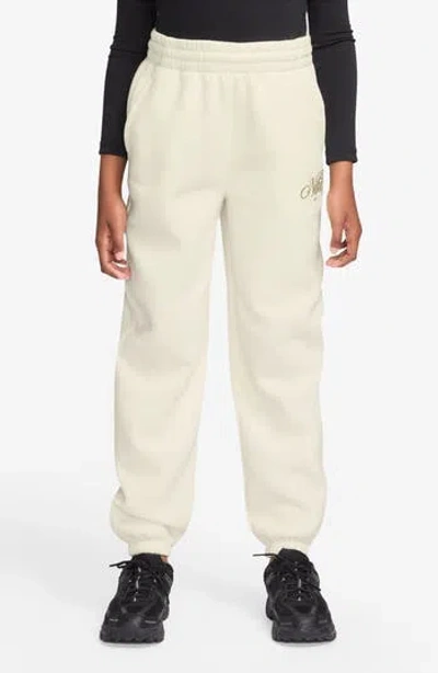 Nike Kids' Sportswear Club Loose Fit Fleece Sweatpants In White