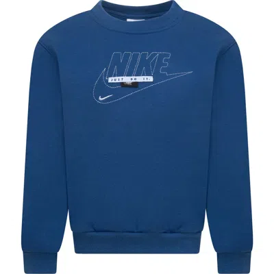 Nike Kids' Sportswear Club Specialty Fleece Crewneck Sweatshirt In Blue