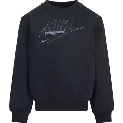 Nike Kids' Sportswear Club Specialty Fleece Crewneck Sweatshirt In Black