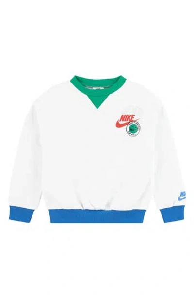 Nike Kids' Sportswear Colorblock Sweatshirt In White