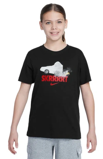 Nike Kids' Sportswear Cotton Graphic T-shirt In Black