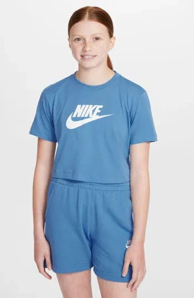 Nike Kids' Sportswear Cotton Graphic T-shirt In Blue Beyond