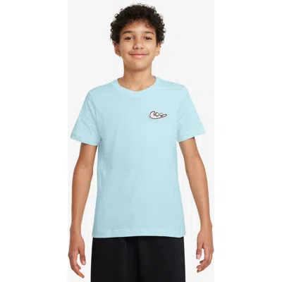 Nike Kids' Sportswear Cotton Graphic T-shirt In Glacier Blue