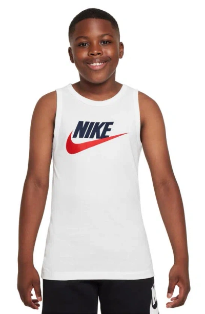 Nike Kids' Sportswear Cotton Tank Top In White