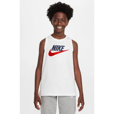 Nike Kids' Sportswear Cotton Tank In White
