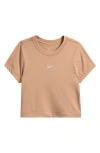 Nike Kids' Sportswear Crop T-shirt In Brown