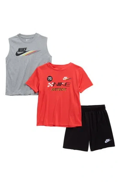 Nike Kids' Sportswear Dri-fit Victory Lap T-shirt, Tank & Shorts Set In Multi