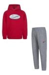 Nike Kids' Sportswear Fleece Hoodie & Joggers Set In Dark Grey Heather
