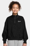Nike Sportswear Big Kids' (girls') Long-sleeve Fleece Top In Black