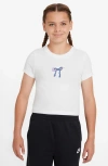 Nike Kids' Sportswear Graphic Crop T-shirt In White