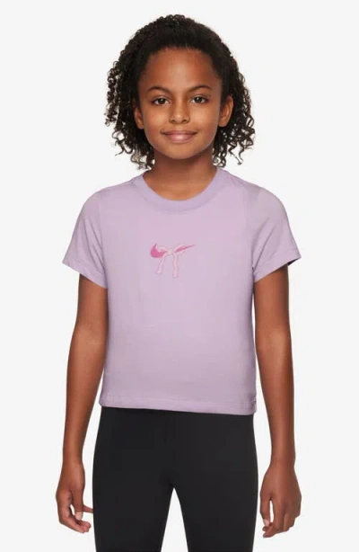 Nike Kids' Sportswear Graphic Crop T-shirt In Pink