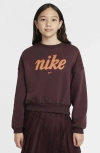 Nike Kids' Sportswear Graphic Sweatshirt In Burgundy Crush/ Hot Punch
