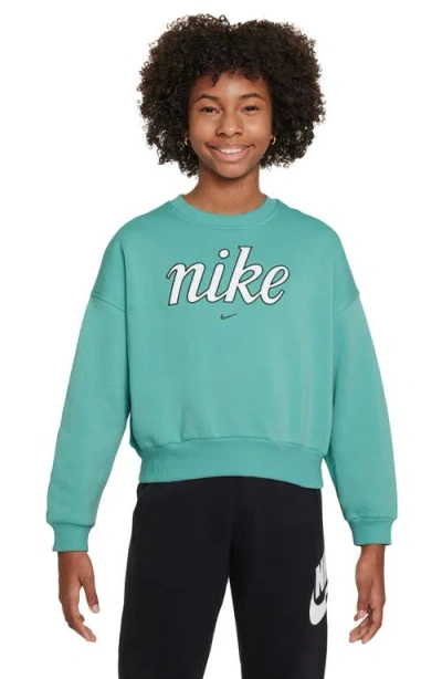 Nike Kids' Sportswear Graphic Sweatshirt In Green Frost/ Vintage Green