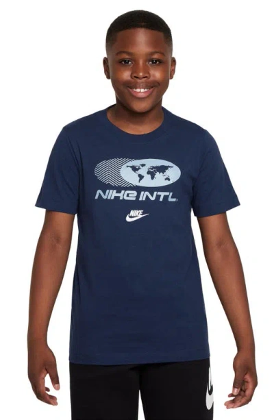Nike Kids' Sportswear Graphic T-shirt In Midnight Navy