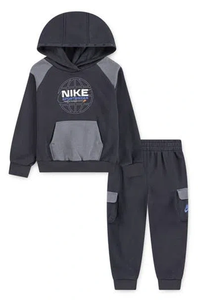 Nike Kids' Sportswear Hoodie & Cargo Pants Set In Blue