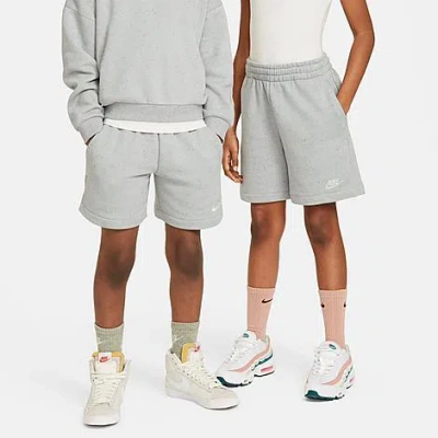 Nike Kids' Sportswear Icon Fleece Easyon Loose Shorts In Light Pumice/sail/light Silver