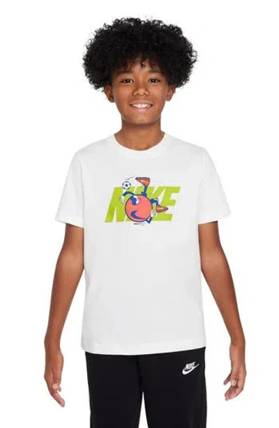 Nike Kids' Sportswear Logo Cotton T-shirt In White