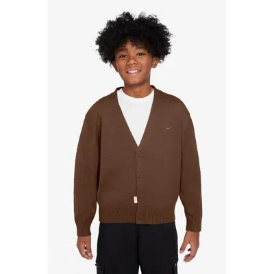 Nike Kids' Sportswear Metro Cardigan In Cacao Wow