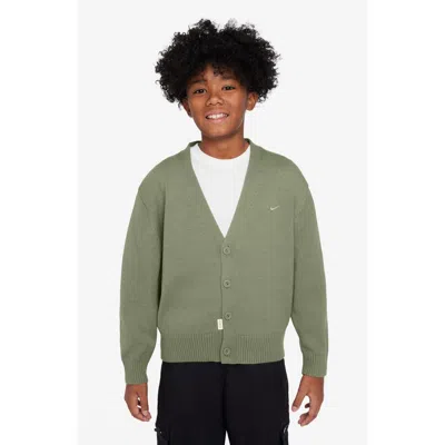 Nike Kids' Sportswear Metro Cardigan In Oil Green