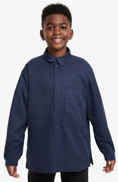 Nike Sportswear Metro Ground Big Kids' Top In Midnight Navy/obsidian