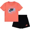 Nike Kids' Sportswear On The Move Jersey T-shirt & Shorts Set In Black
