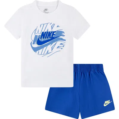 Nike Kids' Sportswear On The Move Jersey T-shirt & Shorts Set In Game Royal