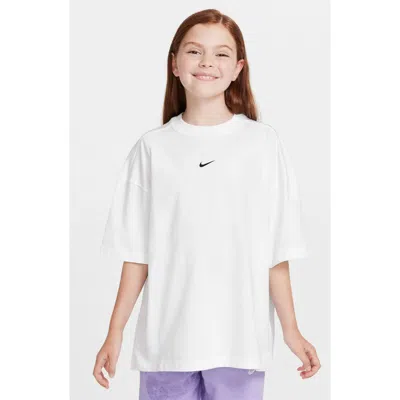 Nike Kids' Sportswear Oversize Cotton T-shirt In White