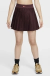 Nike Girls   Star Swoosh Pleated Skirt In Burgundy Cherry/white