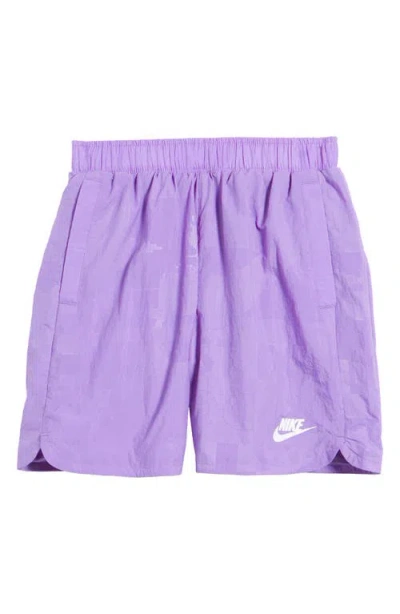 Nike Kids' Sportswear Print Shorts In Action Grape/white