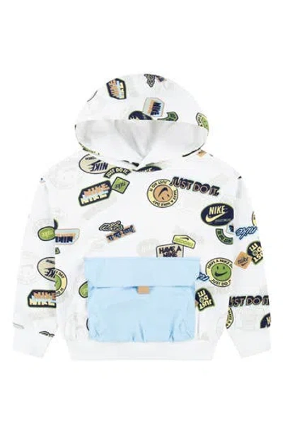 Nike Kids' Sportswear Soa French Terry Hoodie In White