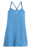 Nike Kids' Sportswear Stretch Racerback Dress In Aegean Storm/white