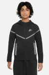Nike Sportswear Tech Fleece Big Kids' (boys') Reflective Full-zip Hoodie In Black/reflective Silver