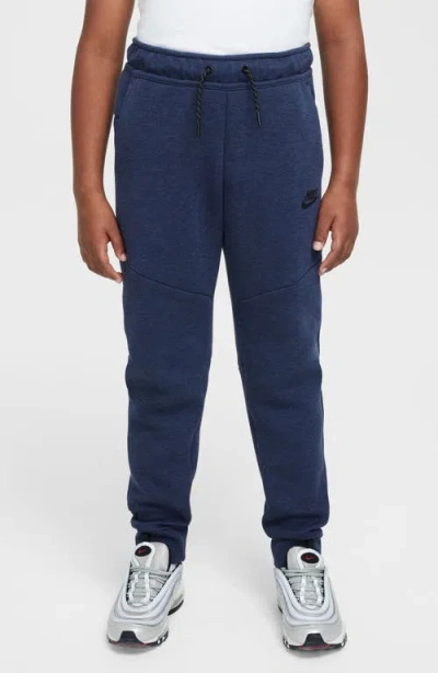 Nike Sportswear Tech Fleece Big Kids' Jogger Pants In Obsidian Heather/black