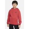 Nike Kids' Sportswear Tech Fleece Pullover Hoodie In University Red Heather/black