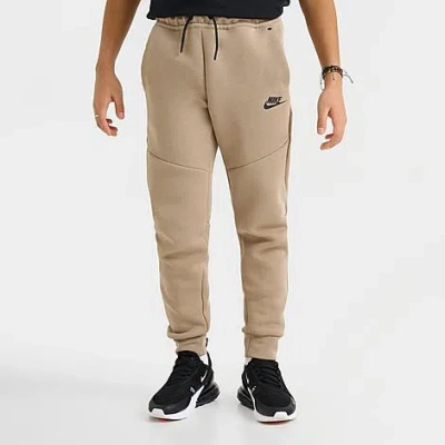 Nike Kids' Sportswear Tech Fleece Reflective Jogger Pants In Khaki/black/black